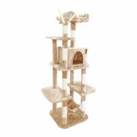 Tectake Когтеточка для кошек Tower Бежевый 155 Cm