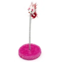 Pettoys لعبة بهلوانية للقطط مع ماوس، وردي