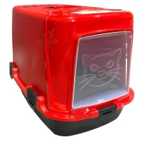 Plast Art Indoor Cat Cat Litter Box Red-Black 38*60*45,5 Cm