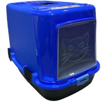 Plast Art Indoor Cat Cat Litter Box Blue-Black 38*60*45,5 Cm