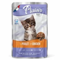 Plaisir Pouch Kitten Kitten Wet Food with Chicken Meat Pieces in Sauce 100 Gr