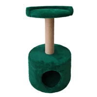 Teng Yuvalı ve Oturaklı Silindir Kedi Tırmalama Tahtası Yeşil 44x90 cm