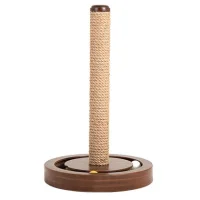 Teng Oyuncaklı Yuvarlak Ahşap Kedi Tırmalama Tahtası 50cm