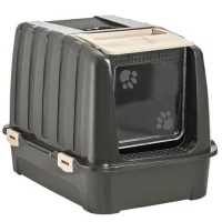 Plast Art Luxury Covered Cat Litter Box Brown 37*38*50 Cm
