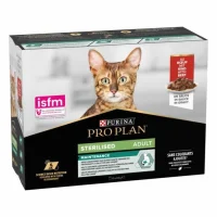 Pro Plan Pouch غذای کنسرو شده برای گربه های عقیم شده با گوشت گاو در سس 85gr (بسته 10)