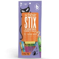 Schesir Cat Stix Tavuk, Somon ve Ördekli Karışık Krema Sıvı Kedi Ödülü 6x15gr