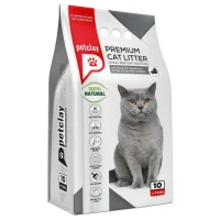 Petclay رمل بنتونيت متكتل للقطط بحبيبات ناعمة مع الكربون النشط 10 lt