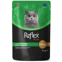 Reflex Plus Ördek ve Tavşanlı Sos İçinde Parça Etli Yetişkin Kedi Konservesi 85gr