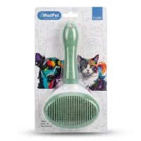 Clean Pet's Tüy Temizleme Düğmeli Oval Kedi Köpek Fırçası 10 cm (Yeşil)