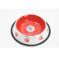Playfull Colorful Patterned Steel Food and Water Bowl 64 Oz