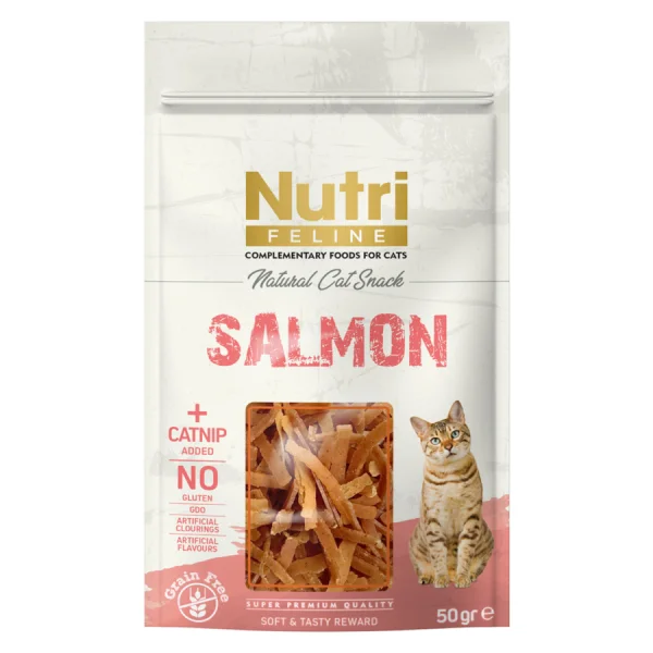 Nutri Feline 50 g Grain-Free and Gluten-Free Soft Salmon and Catnip Cat Treat