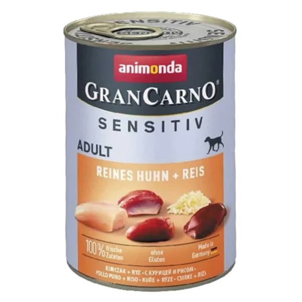 Animonda GranCarno Sensitive Pure Tavuk Etli ve Pirinçli Yetişkin Köpek Konservesi 400gr