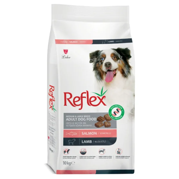Reflex Duo Protein 10 Kg Somonlu ve Kuzulu Orta Irk Yetişkin Köpek Maması